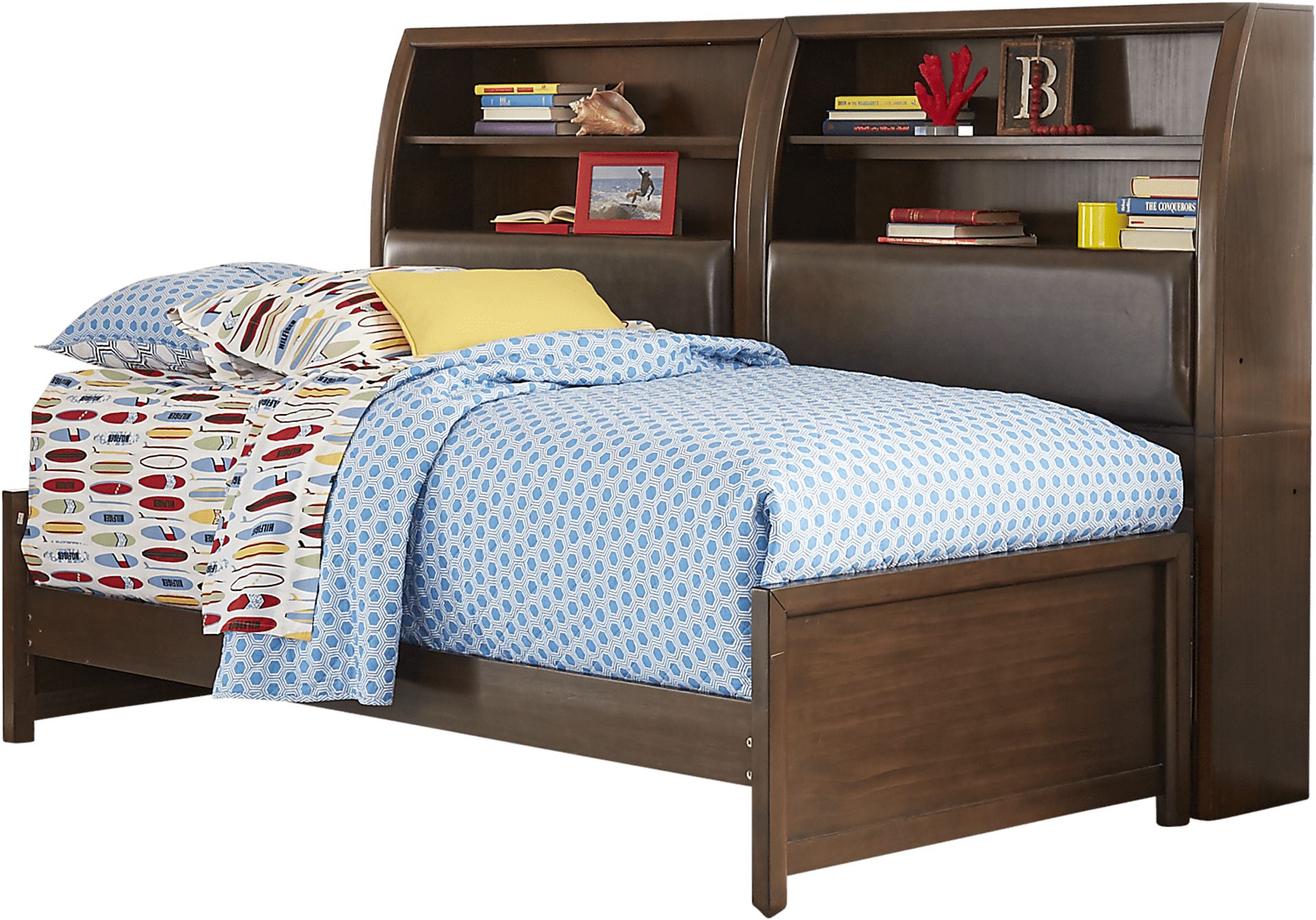 Kids Santa Cruz Cherry 5 Pc Twin Bookcase Wall Bed - Image 1
