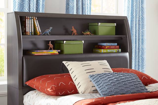 Kids Santa Cruz Gray Full Bookcase Bed - Thumbnail - Image 3
