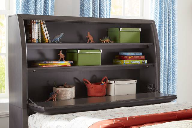 Kids Santa Cruz Gray Full Bookcase Bed - Thumbnail - Image 4