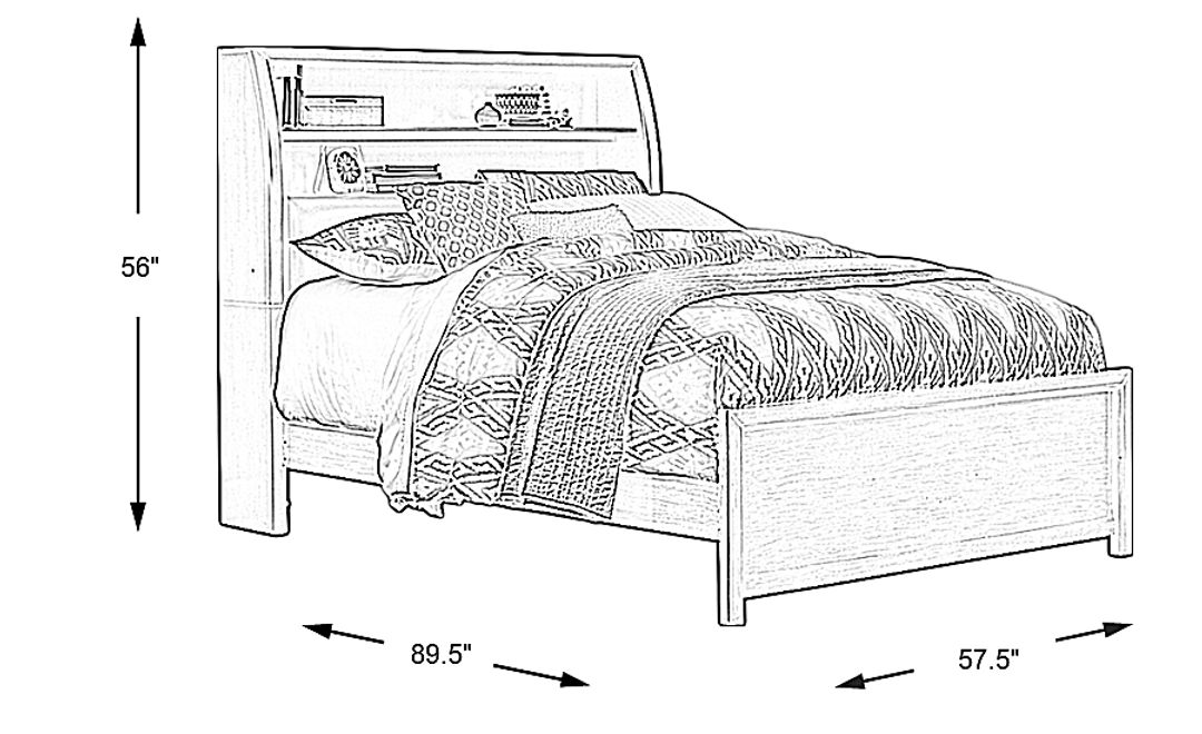 Kids Santa Cruz Gray Full Bookcase Bed