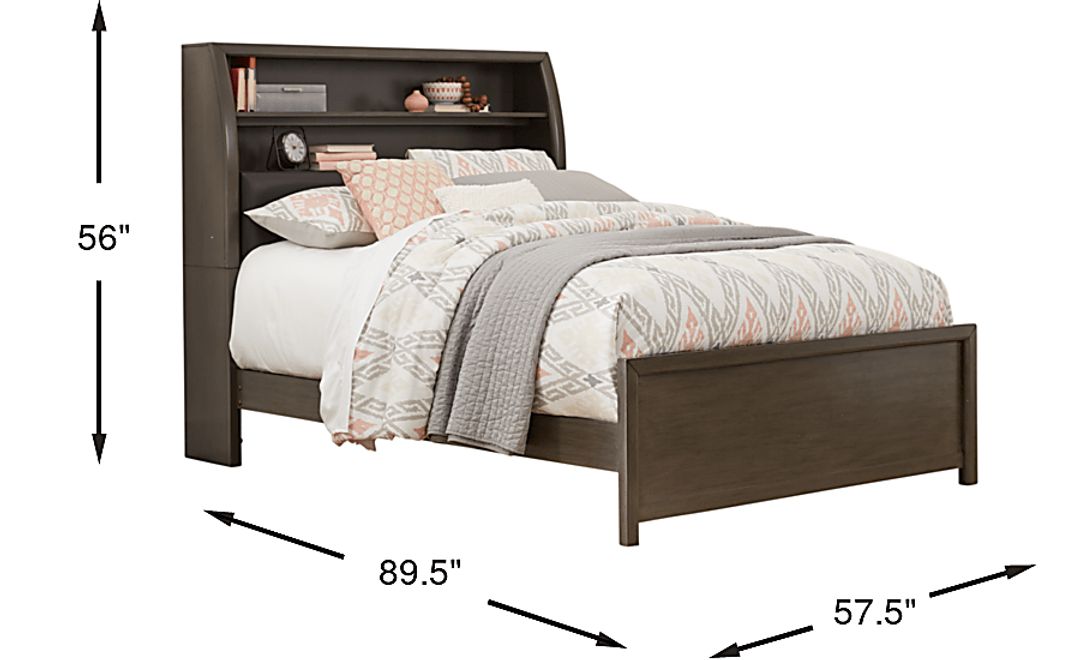 Kids Santa Cruz Gray 3 Pc Full Bookcase Bed
