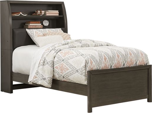 Kids Santa Cruz Gray Twin Bookcase Bed