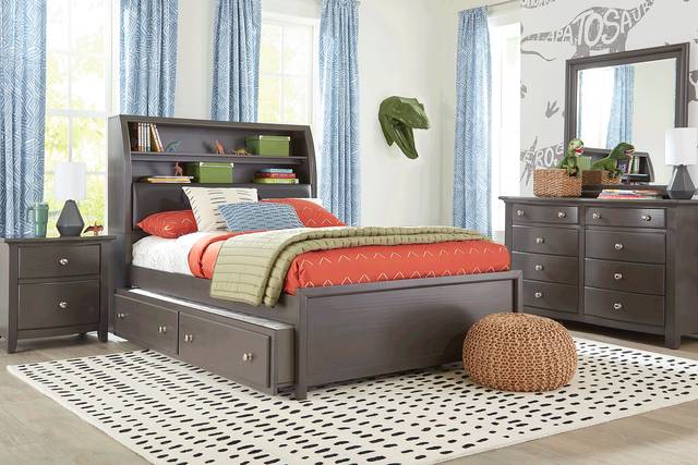 Kids Santa Cruz Gray Full Bookcase Bed - Thumbnail - Image 2