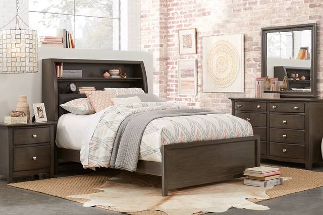Kids Santa Cruz Gray 5 Pc Full Bookcase Bedroom - Thumbnail - Image 1