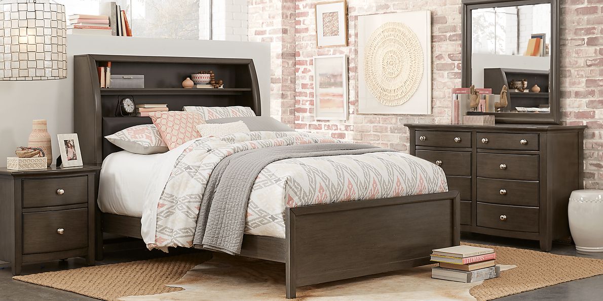 Kids Santa Cruz Gray 3 Pc Twin Bookcase Bed