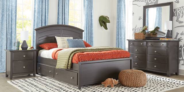 Kids Santa Cruz Gray Twin Panel Bed - Thumbnail - Image 2