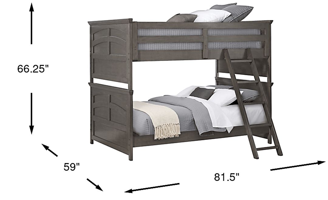 Kids Santa Cruz Gray Full/Full Bunk Bed