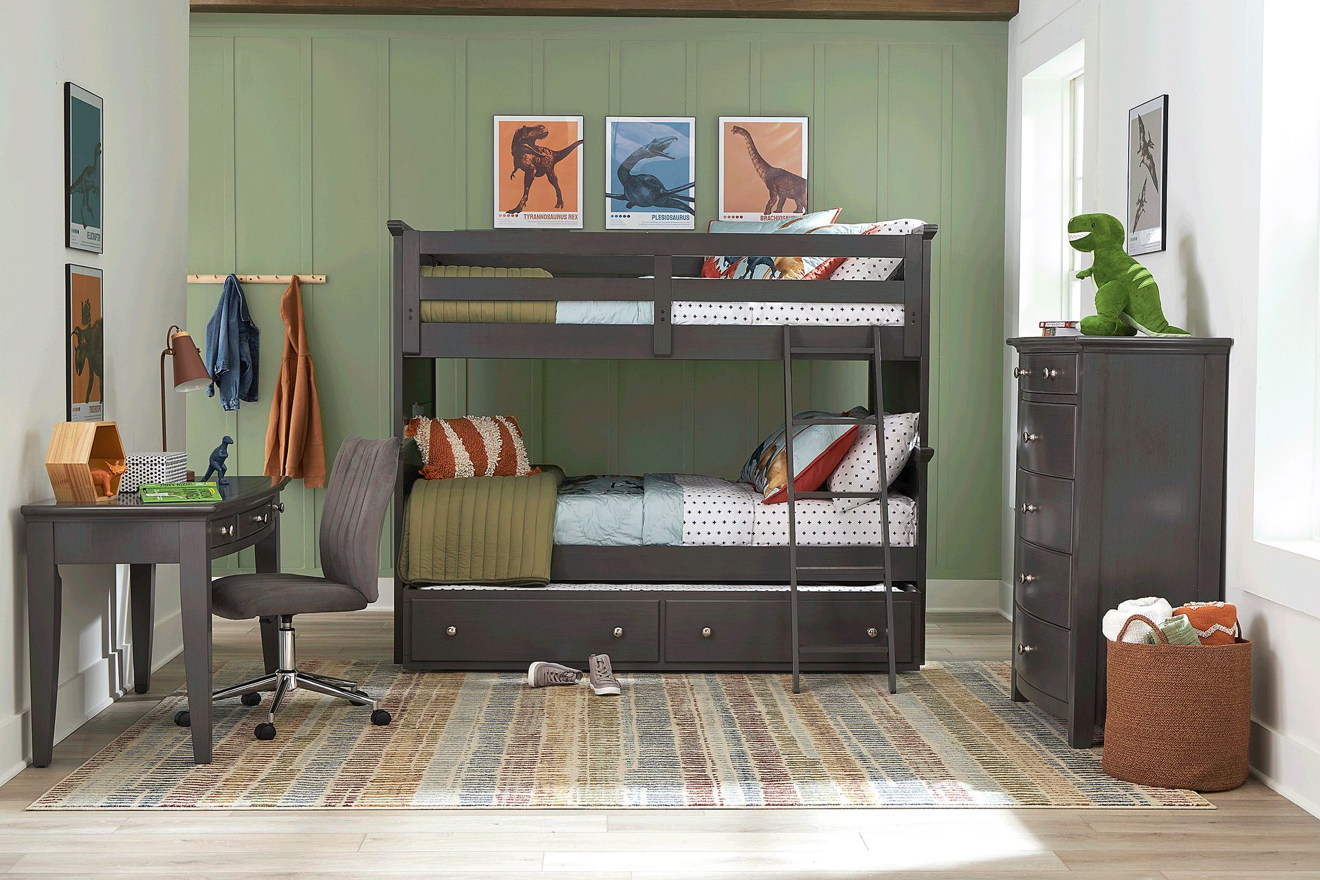 Kids Santa Cruz Gray Full/Full Bunk Bedroom - Image 1