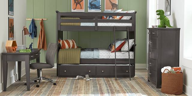 Kids Santa Cruz Gray Full/Full Bunk Bed - Thumbnail - Image 3