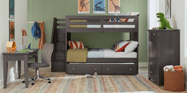 Kids Santa Cruz Gray Full/Full Step Bunk Bed - Thumbnail - Image 3