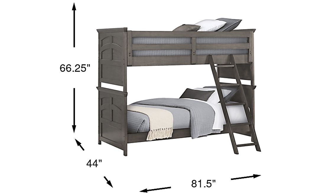 Kids Santa Cruz Gray Twin/Twin Bunk Bed