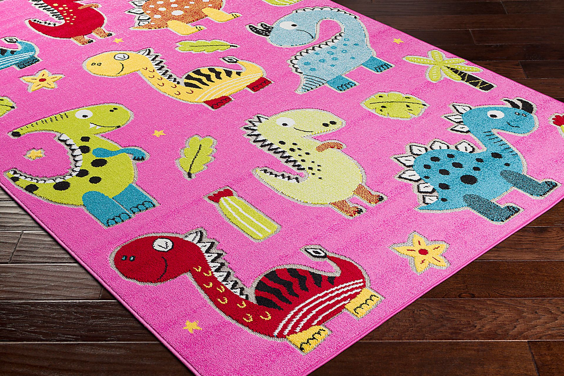 Kids Saurs Party Pink 7' x 9' Rug - Image 2