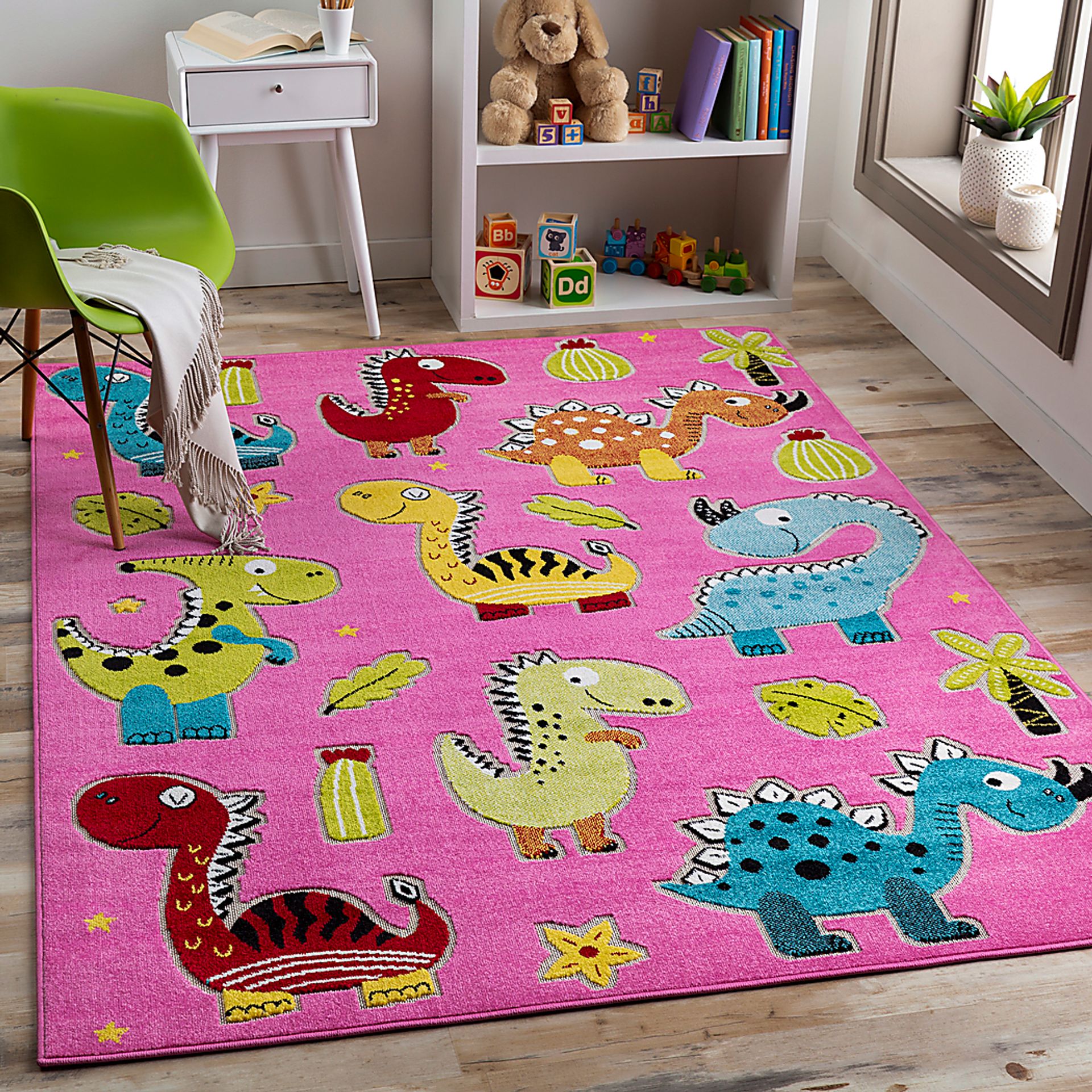 Kids Saurs Party Pink 7' x 9' Rug - Image 6