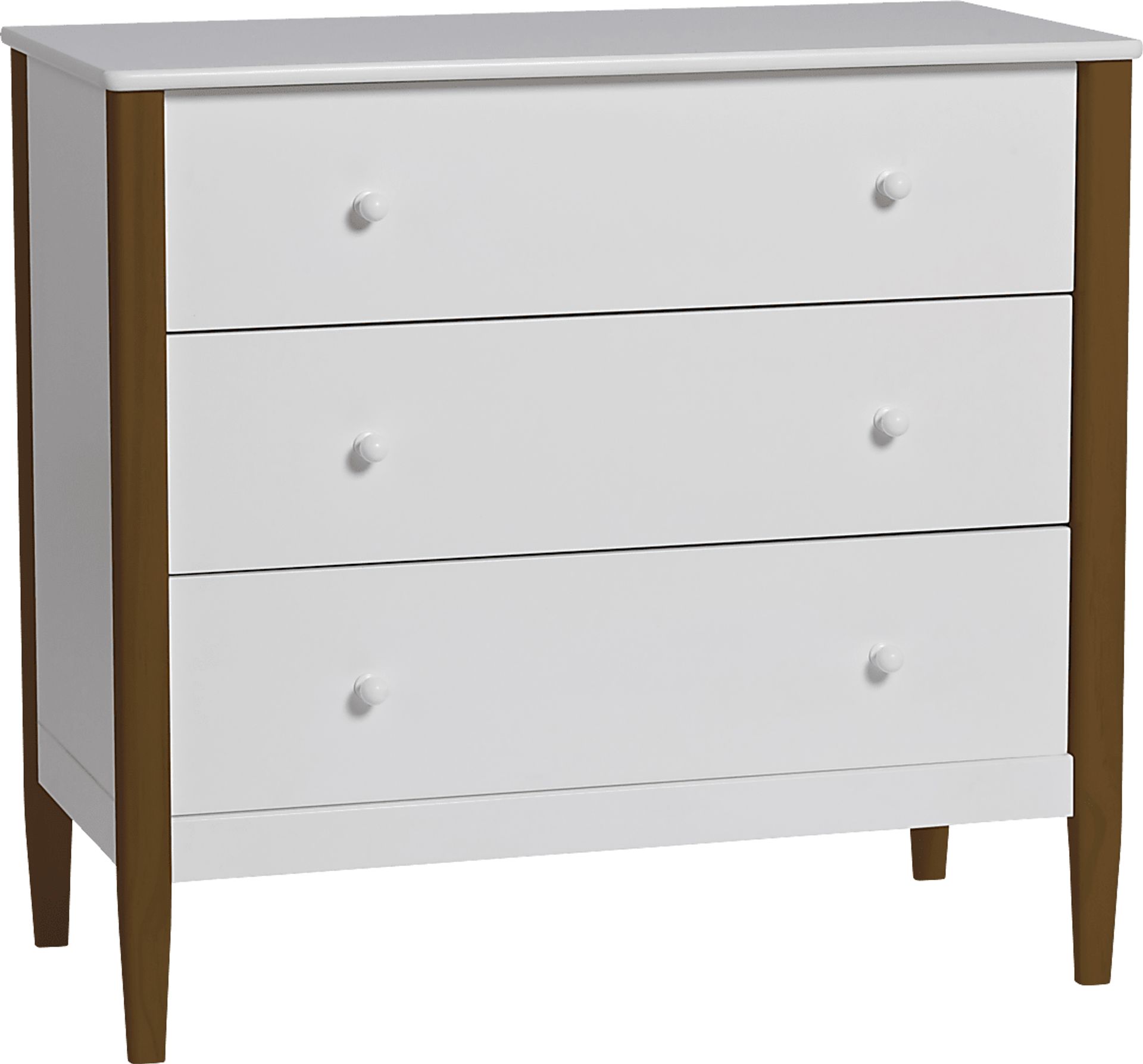 Kids Scola White/Brown 3 Drawer Dresser - Image 5