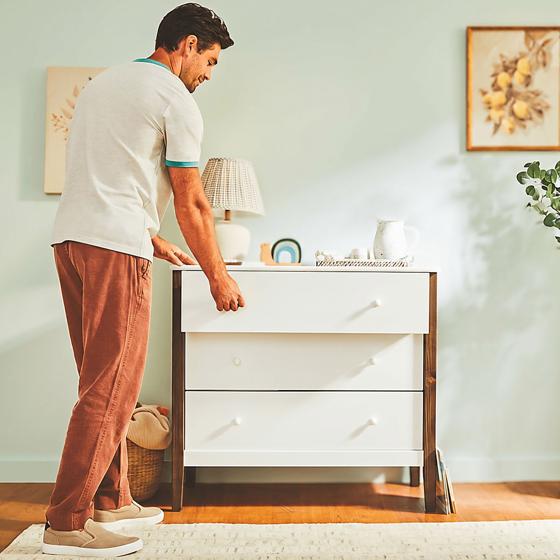 Kids Scola White/Brown 3 Drawer Dresser - Image 9