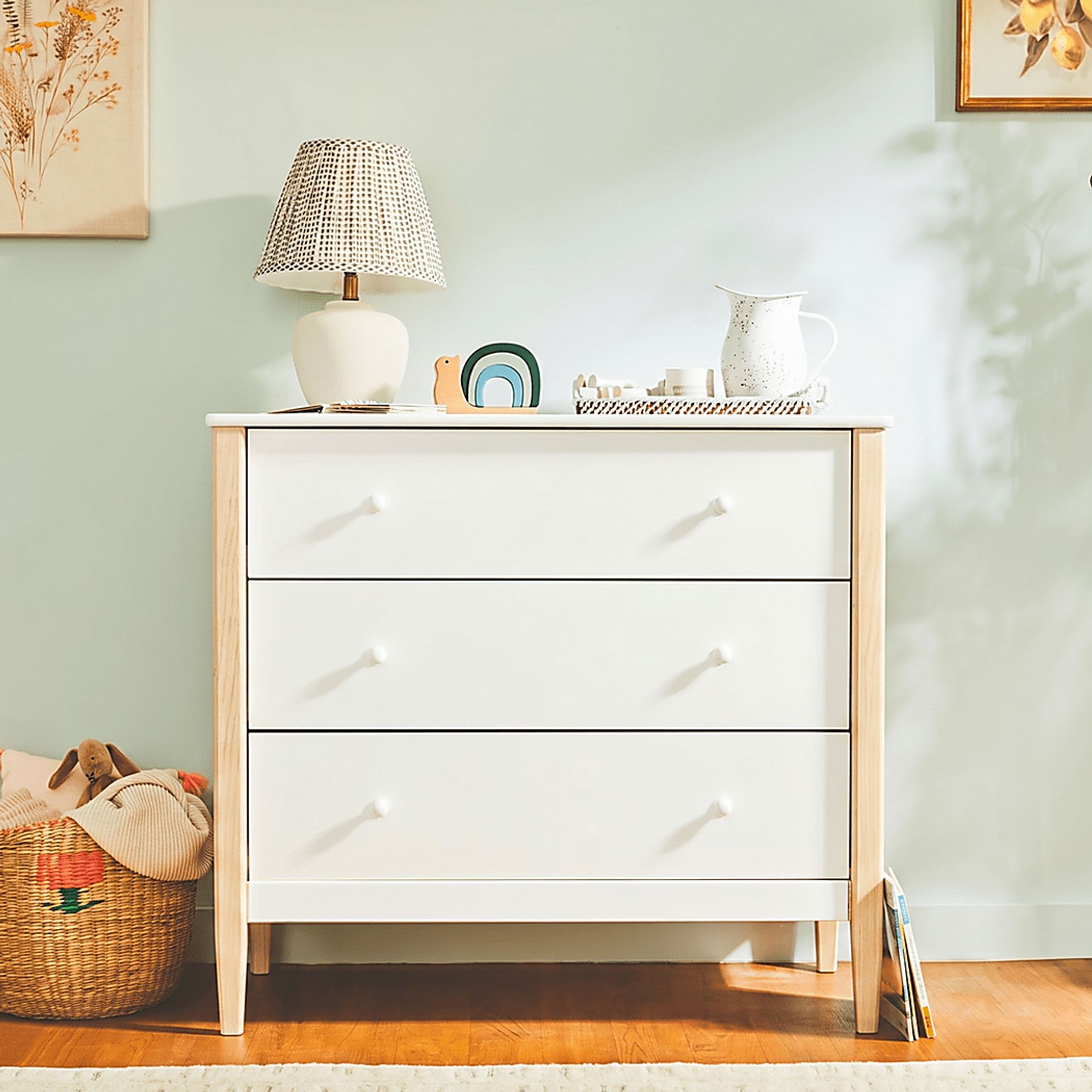 Kids Scola White/Washed 3 Drawer Dresser - Image 2