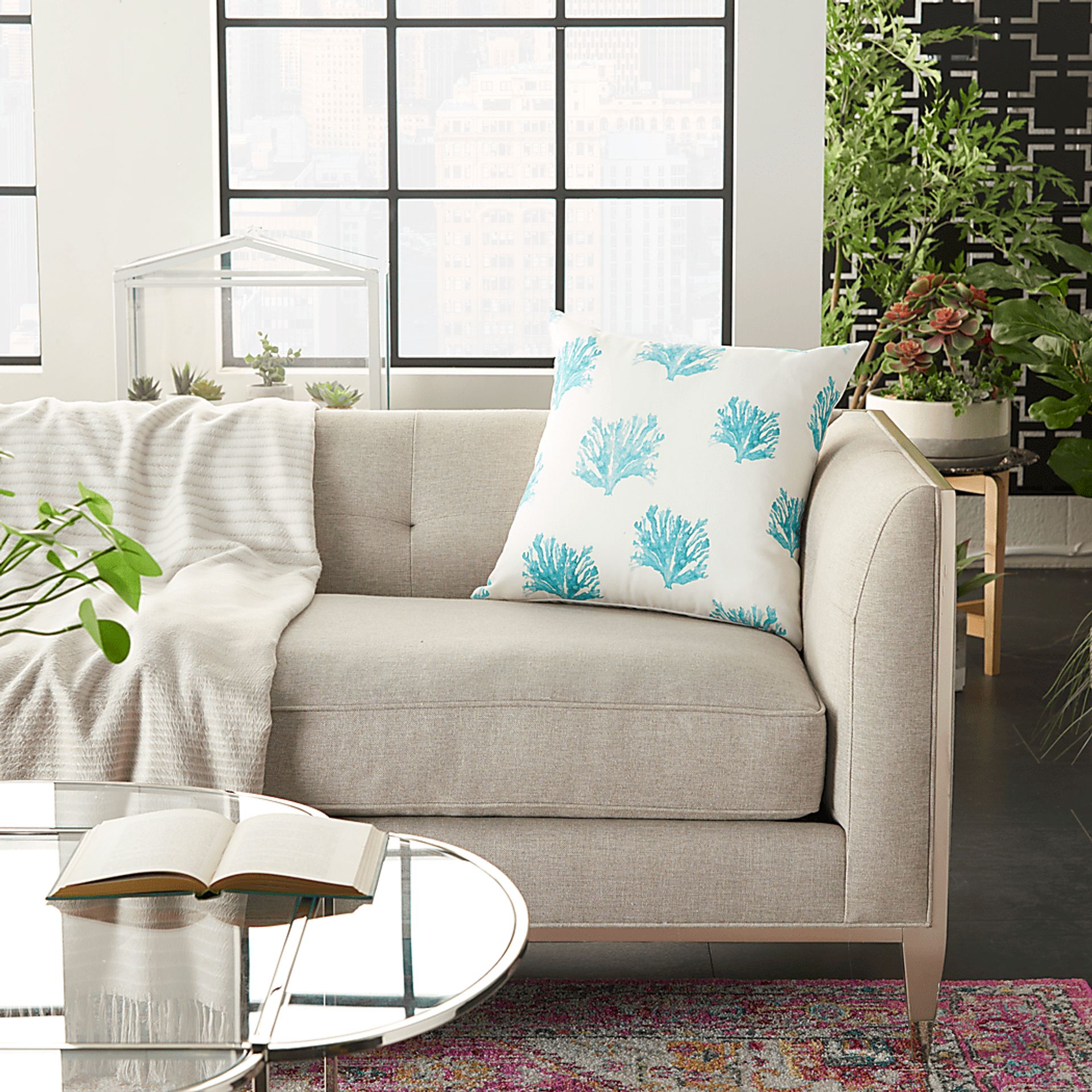 Kids Seaflower Teal Accent Pillow - Image 3