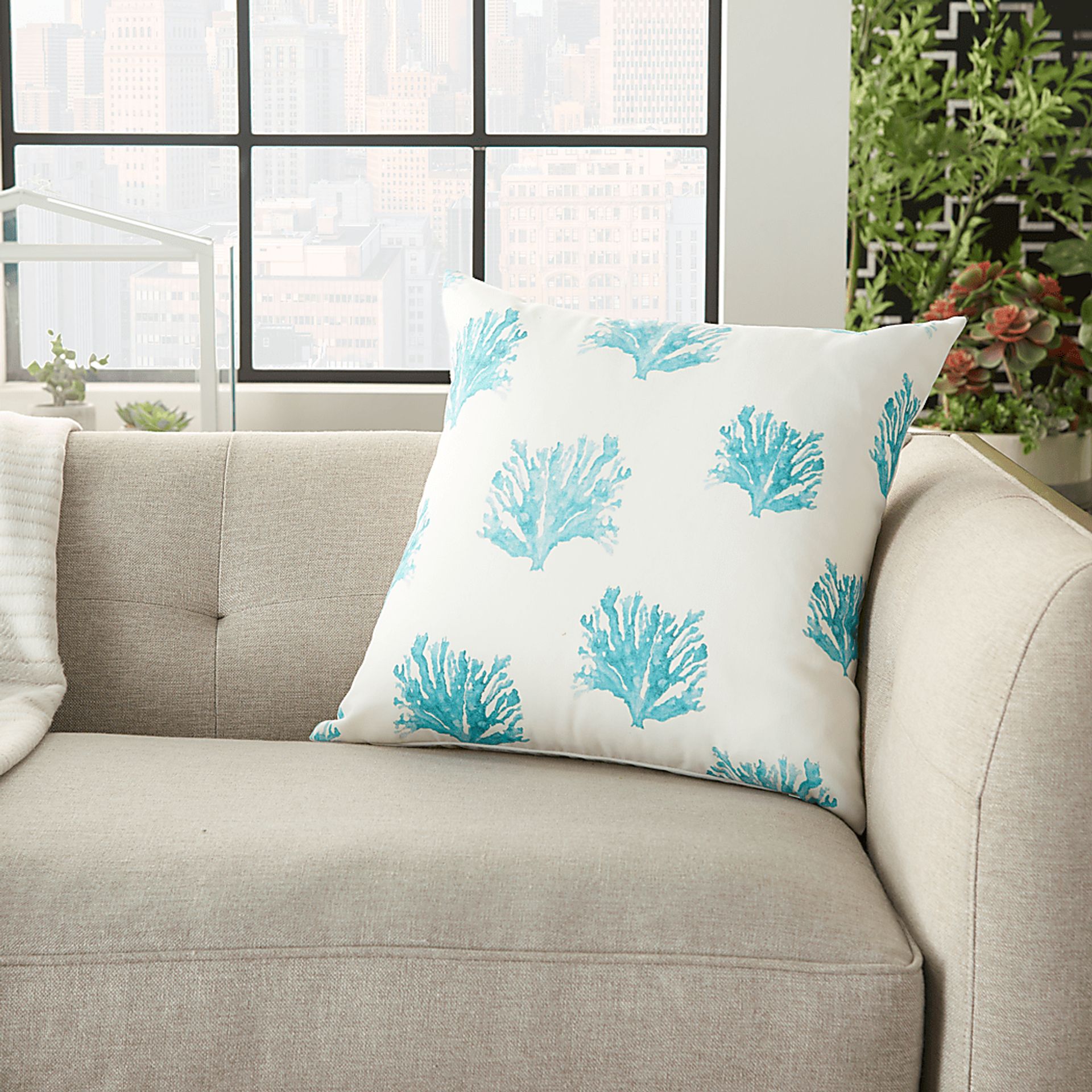 Kids Seaflower Teal Accent Pillow - Image 5