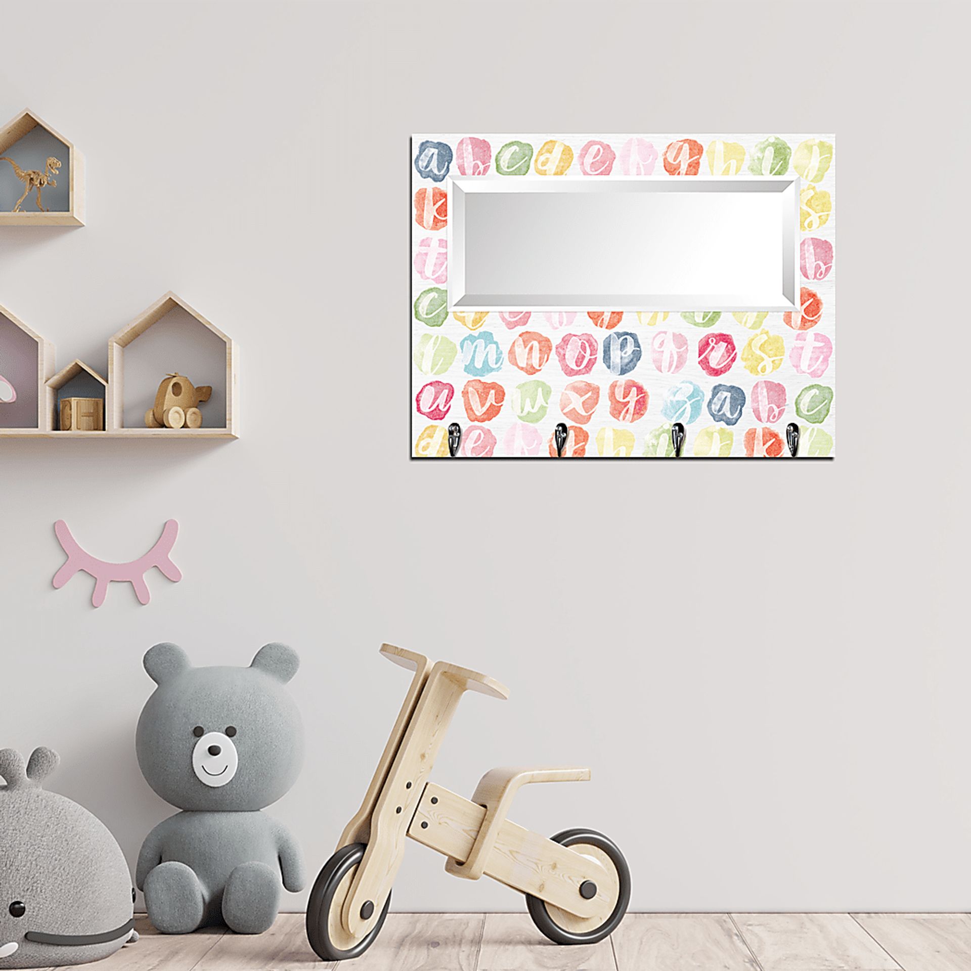 Kids Seeing Alphabet White Wall Mirror - Image 3