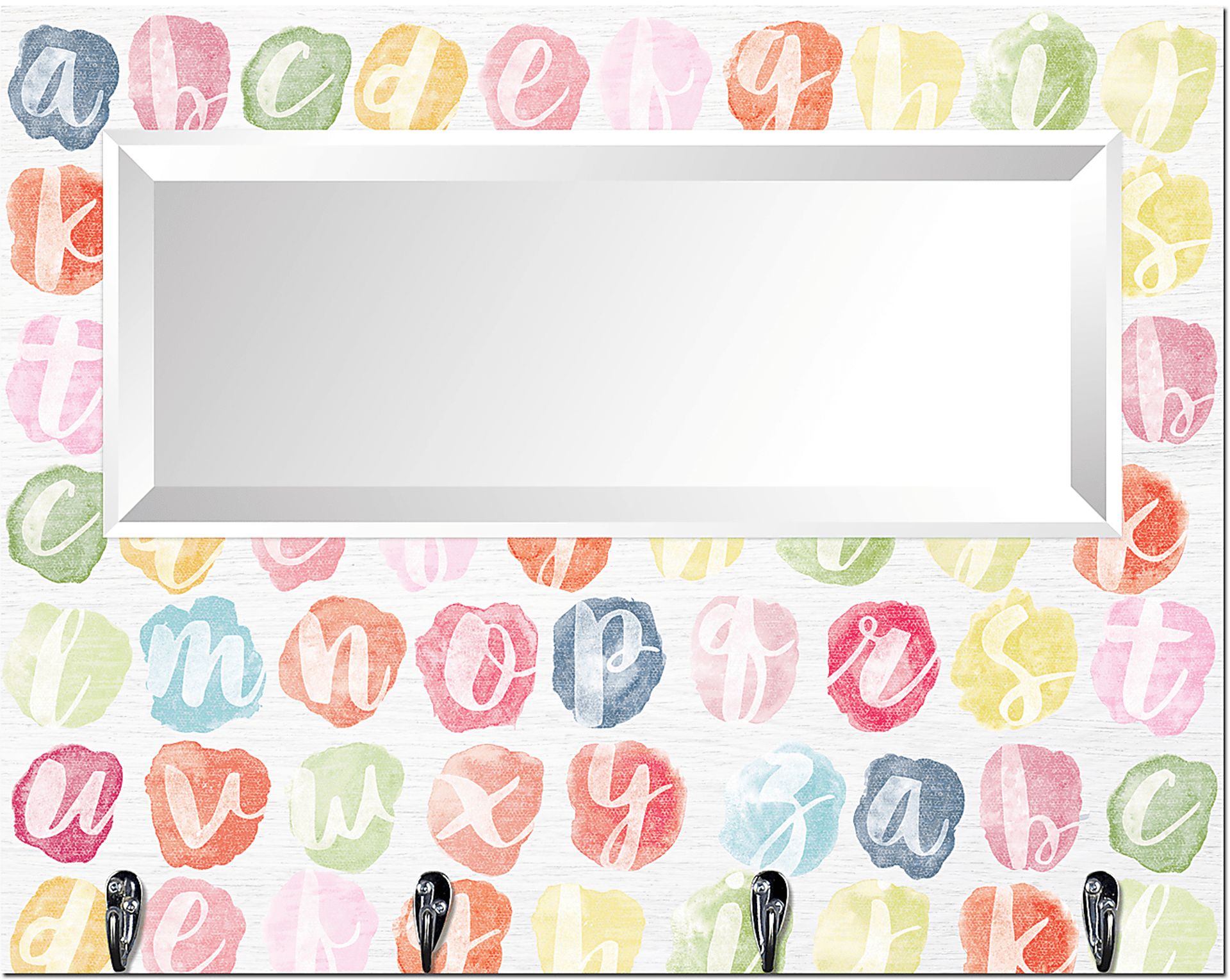 Kids Seeing Alphabet White Wall Mirror - Image 1