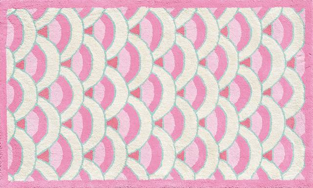 Kids Seigaiha Pink 2'8 x 4'8 Rug - Thumbnail - Image 1