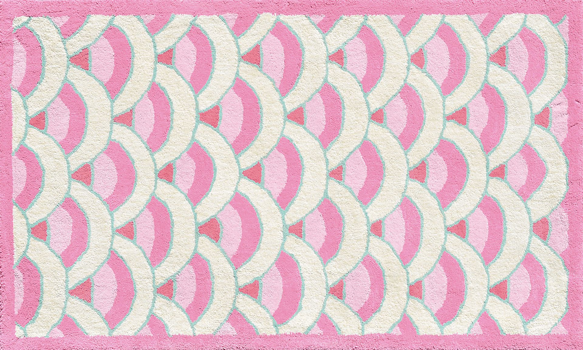 Kids Seigaiha Pink 2'8 x 4'8 Rug - Image 1
