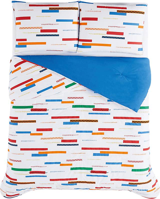Kids Serpentine Stripe Multi 3 Pc Full Comforter Set - Thumbnail - Image 4
