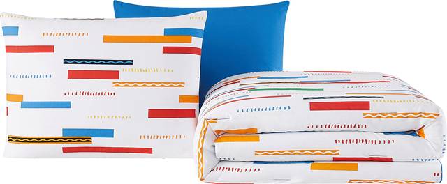 Kids Serpentine Stripe Multi 3 Pc Full Comforter Set - Thumbnail - Image 1