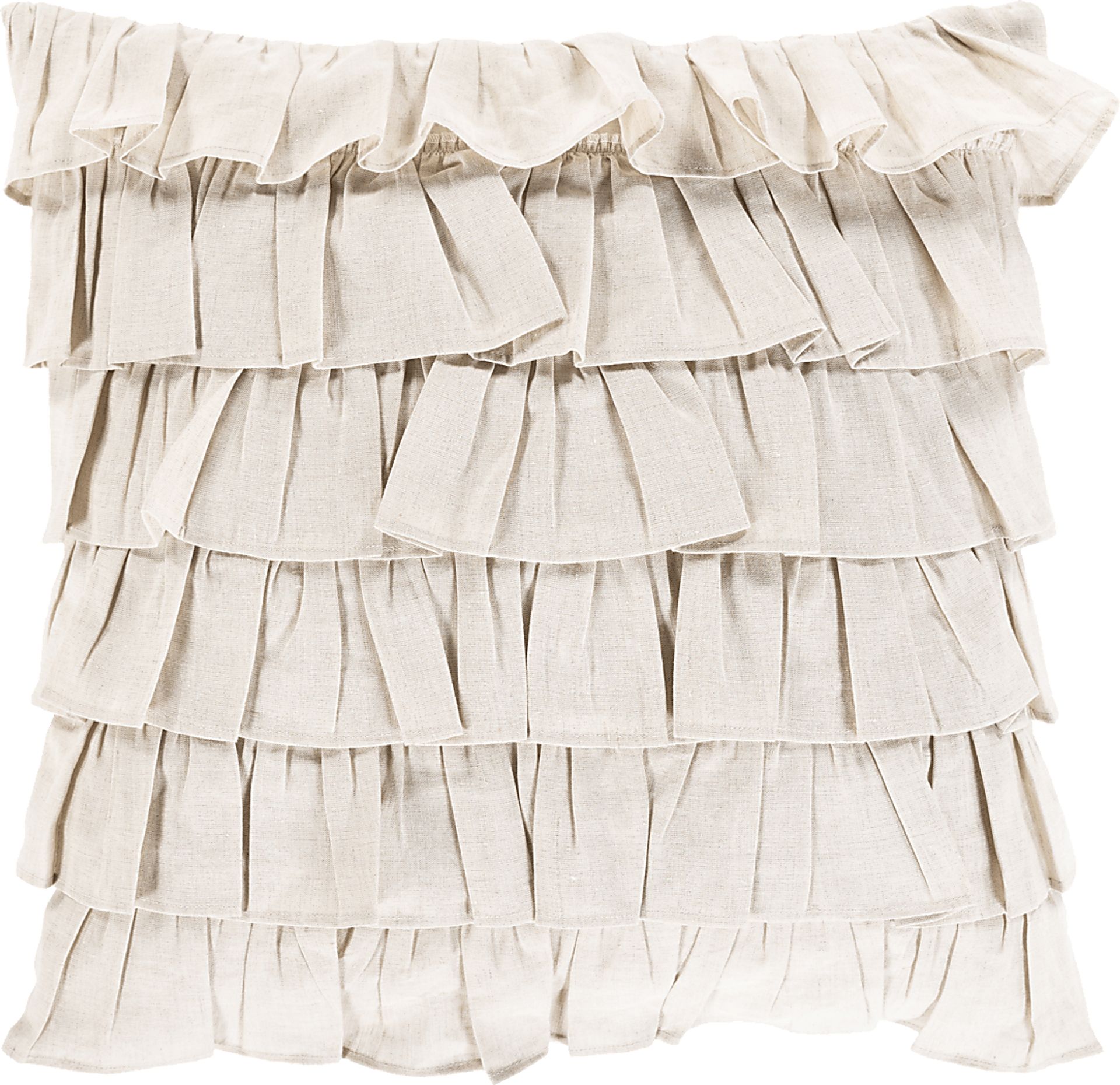 Kids Shabby Ruffle Ivory Accent Pillow - Image 1