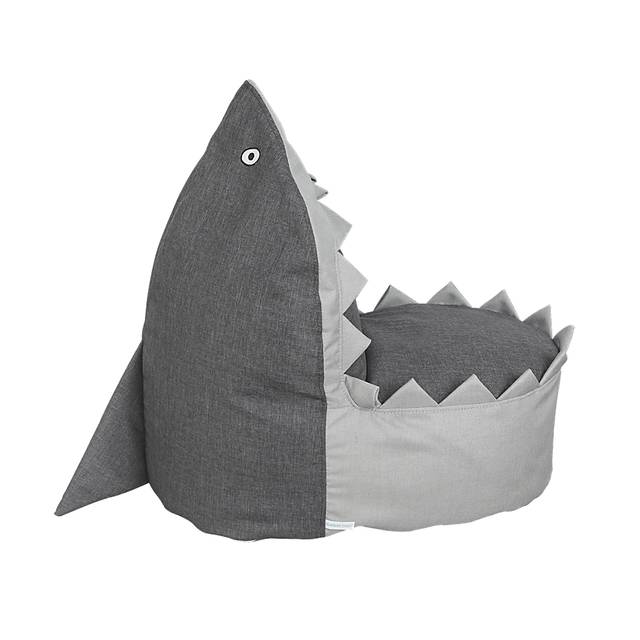 Kids Shelby Shark Gray Bean Bag Chair - Thumbnail - Image 2