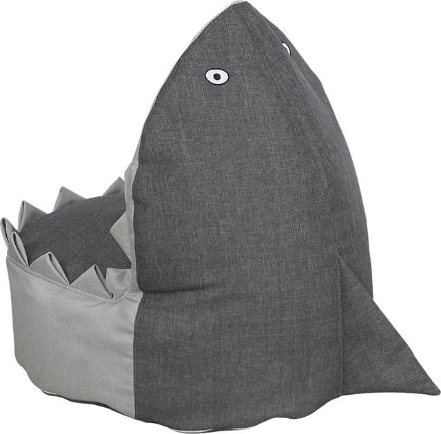 Kids Shelby Shark Gray Bean Bag Chair - Thumbnail - Image 3