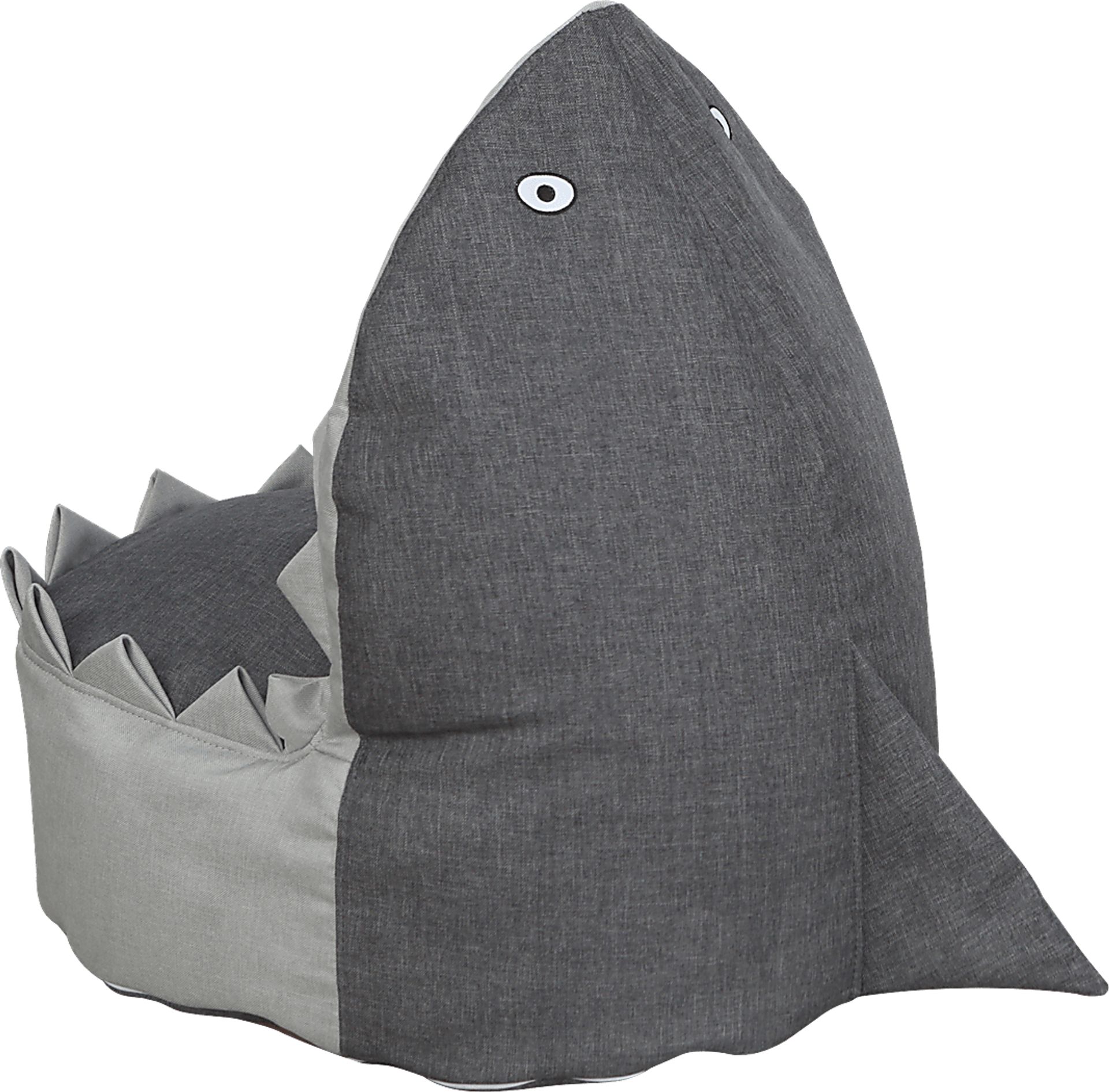 Kids Shelby Shark Gray Bean Bag Chair - Image 3