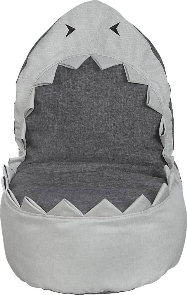 Kids Shelby Shark Gray Bean Bag Chair - Thumbnail - Image 5