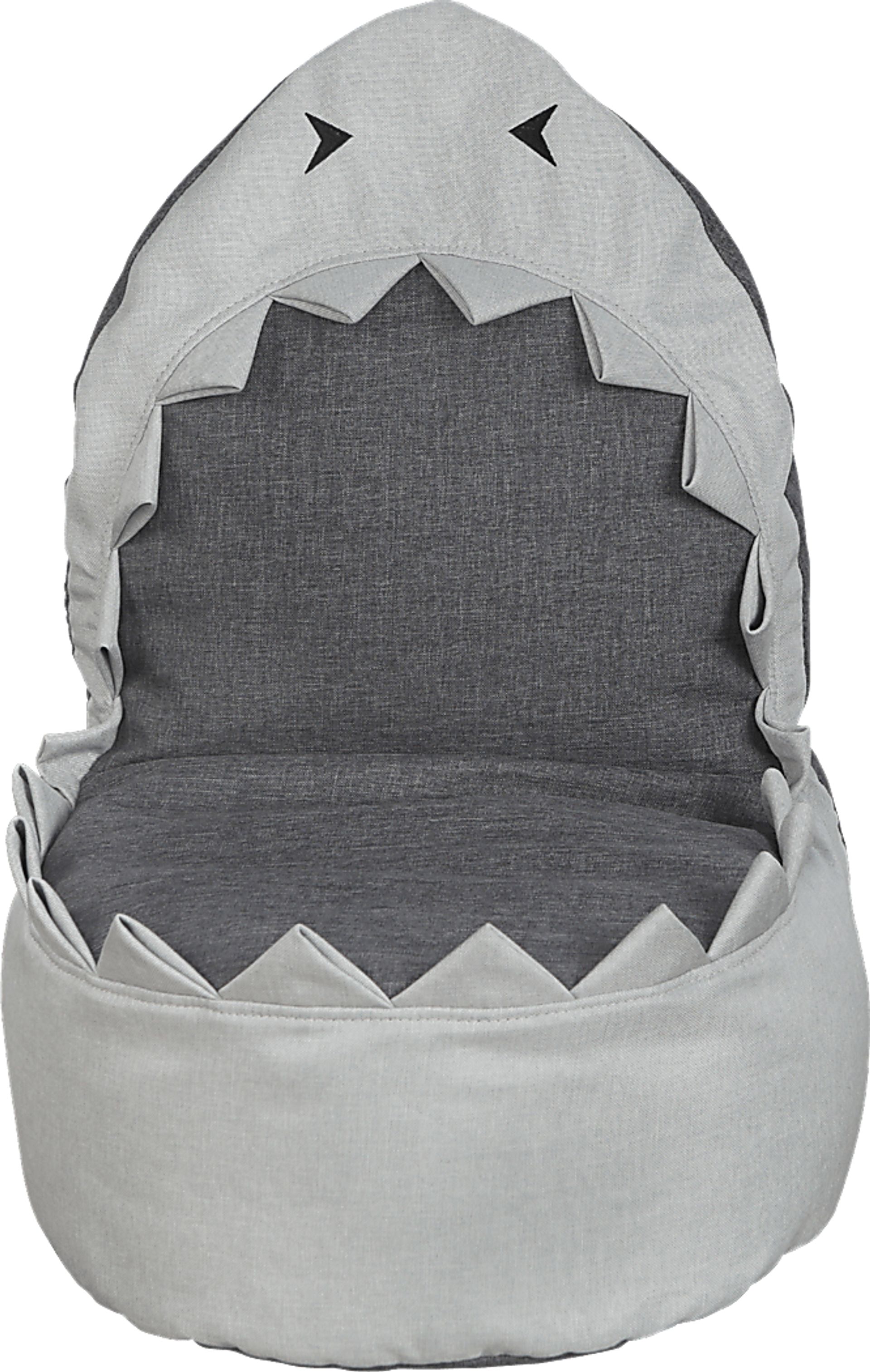 Kids Shelby Shark Gray Bean Bag Chair - Image 5