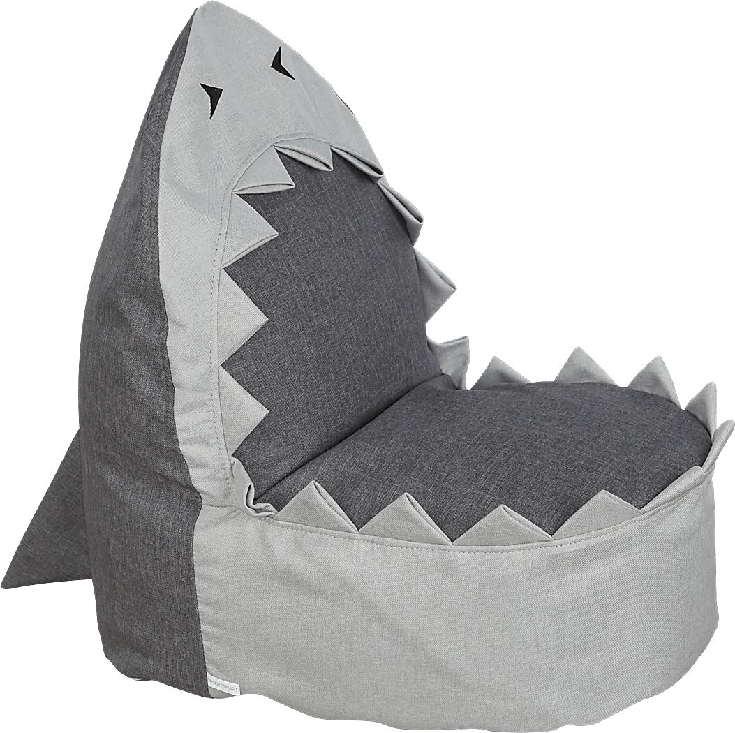 Kids Shelby Shark Gray Bean Bag Chair Rooms To Go