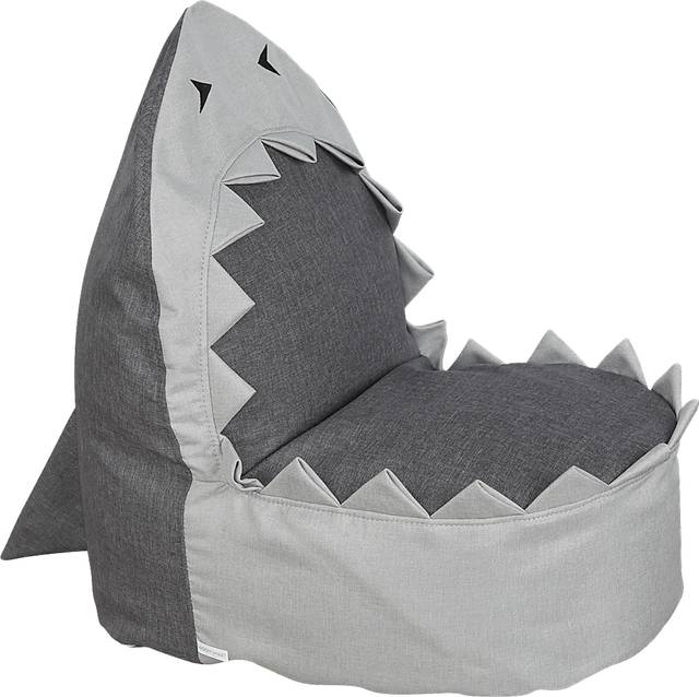 Kids Shelby Shark Gray Bean Bag Chair - Thumbnail - Image 1