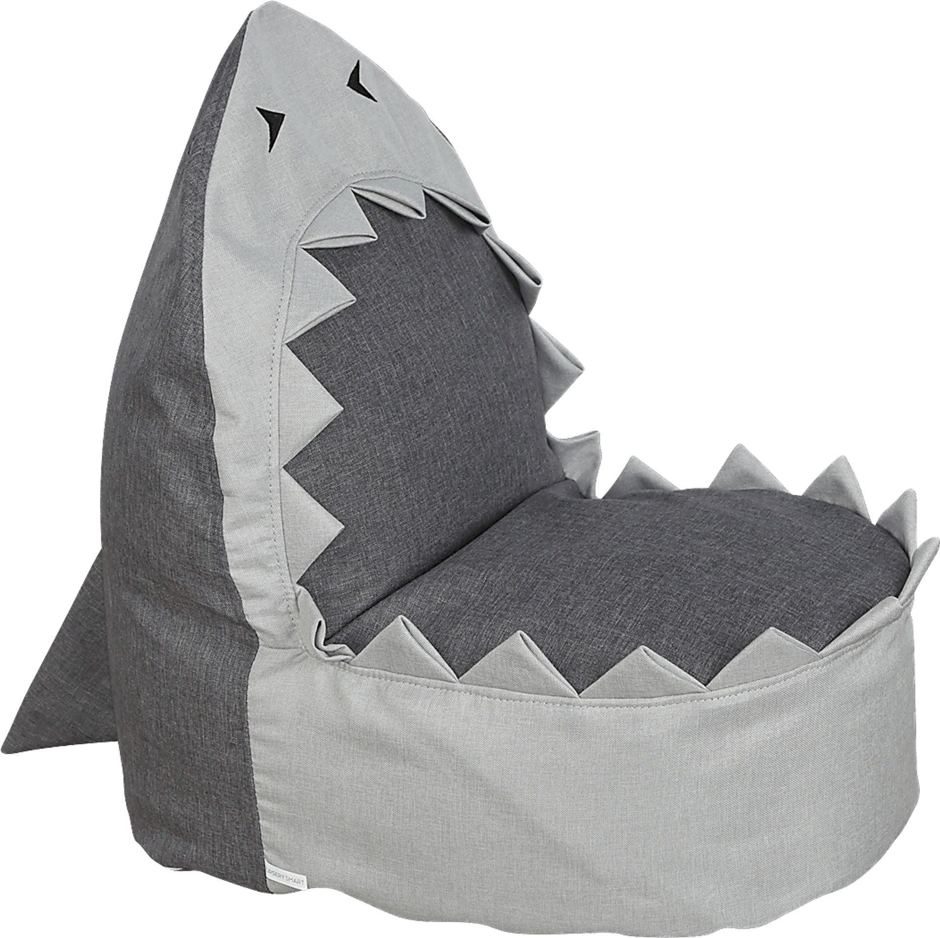 Kids Shelby Shark Gray Bean Bag Chair - Image 1