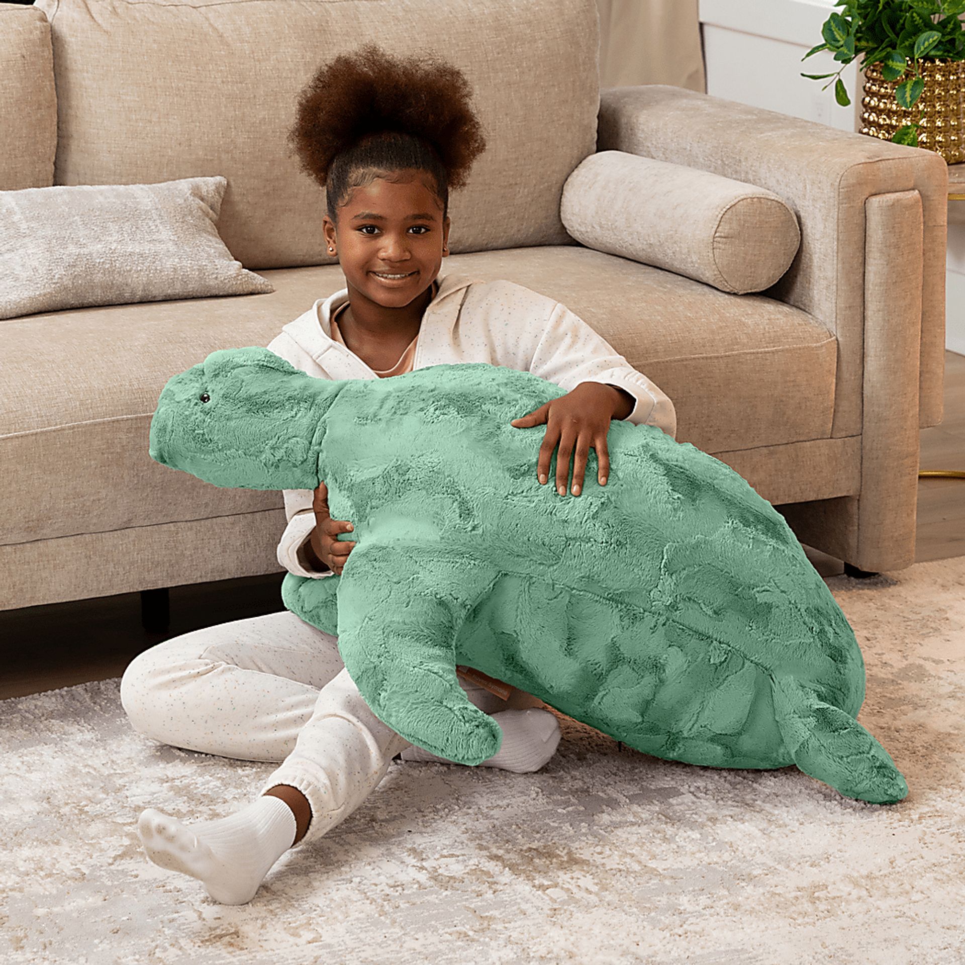 Kids Shelly the Turtle Green Bean Bag - Image 4