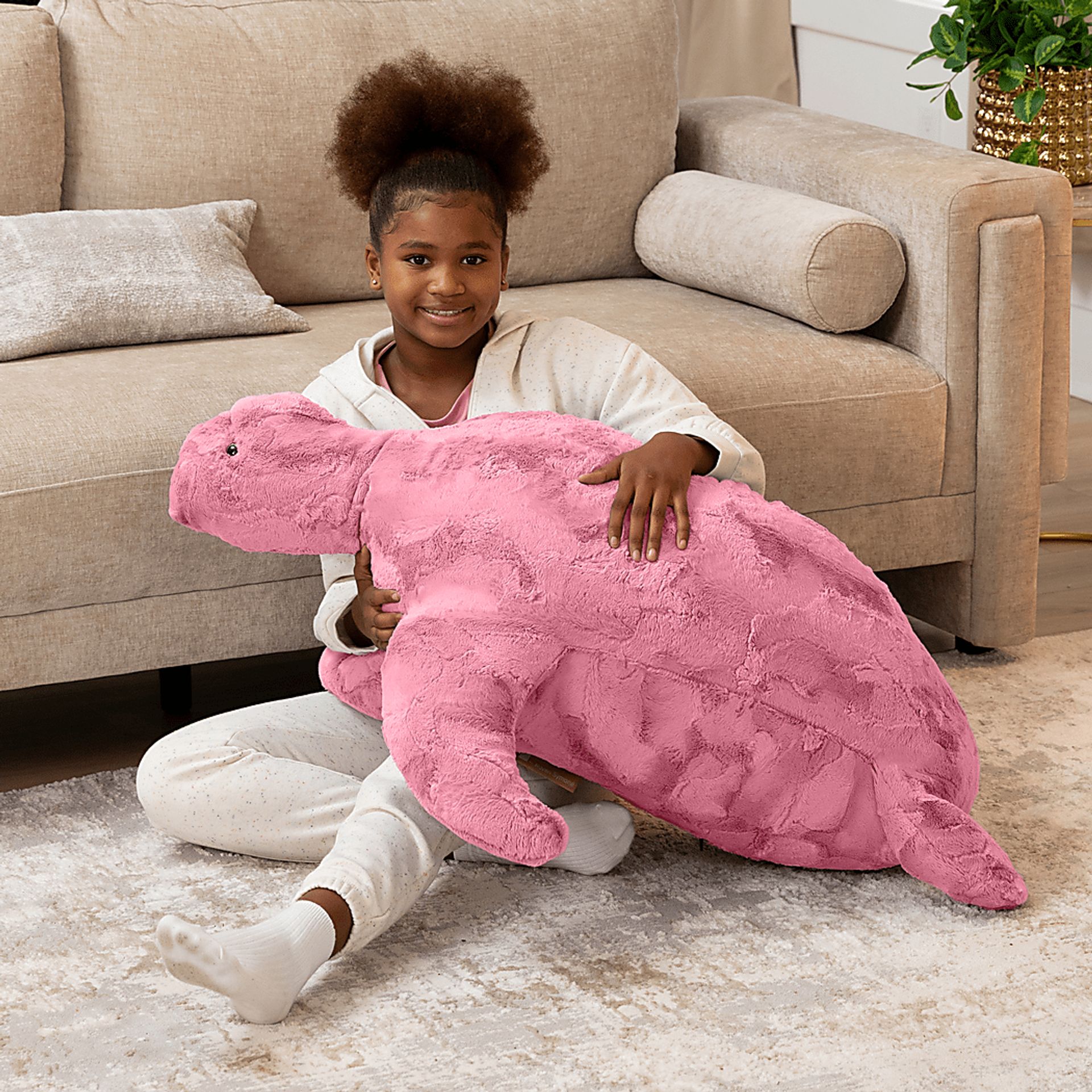 Kids Shelly the Turtle Pink Bean Bag - Image 4