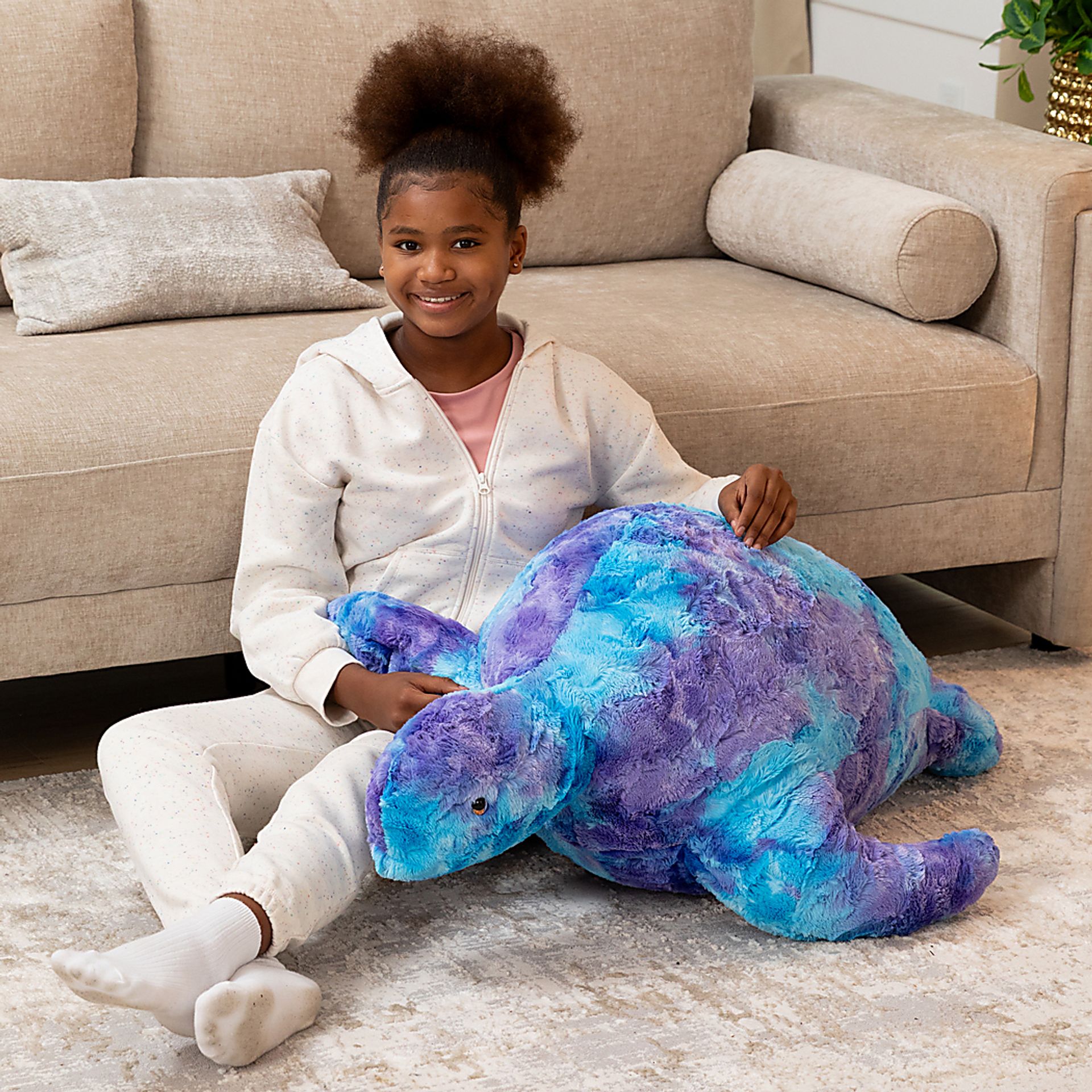 Kids Shelly the Turtle Tie-Dye Purple Bean Bag - Image 4