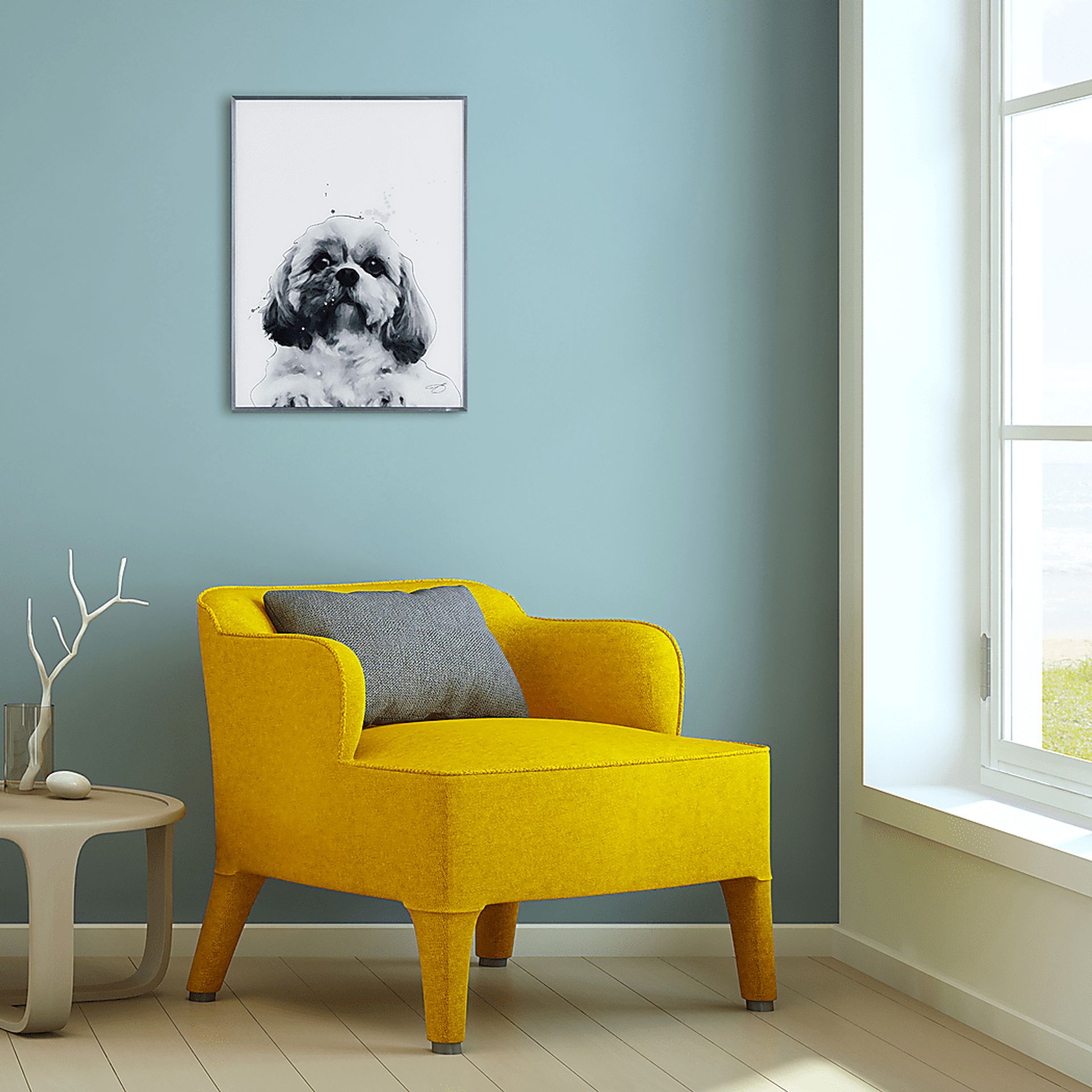Kids Shih-Tzu Pup Black Wall Art - Image 4