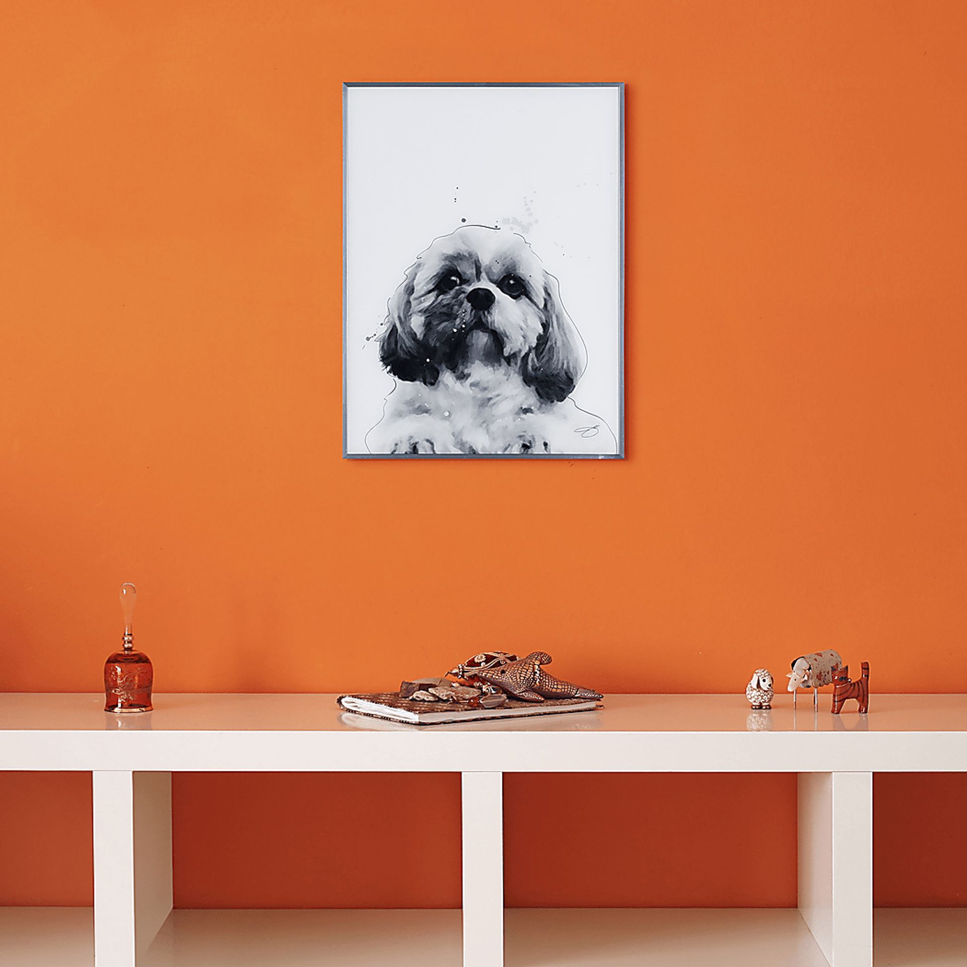 Kids Shih-Tzu Pup Black Wall Art - Image 5