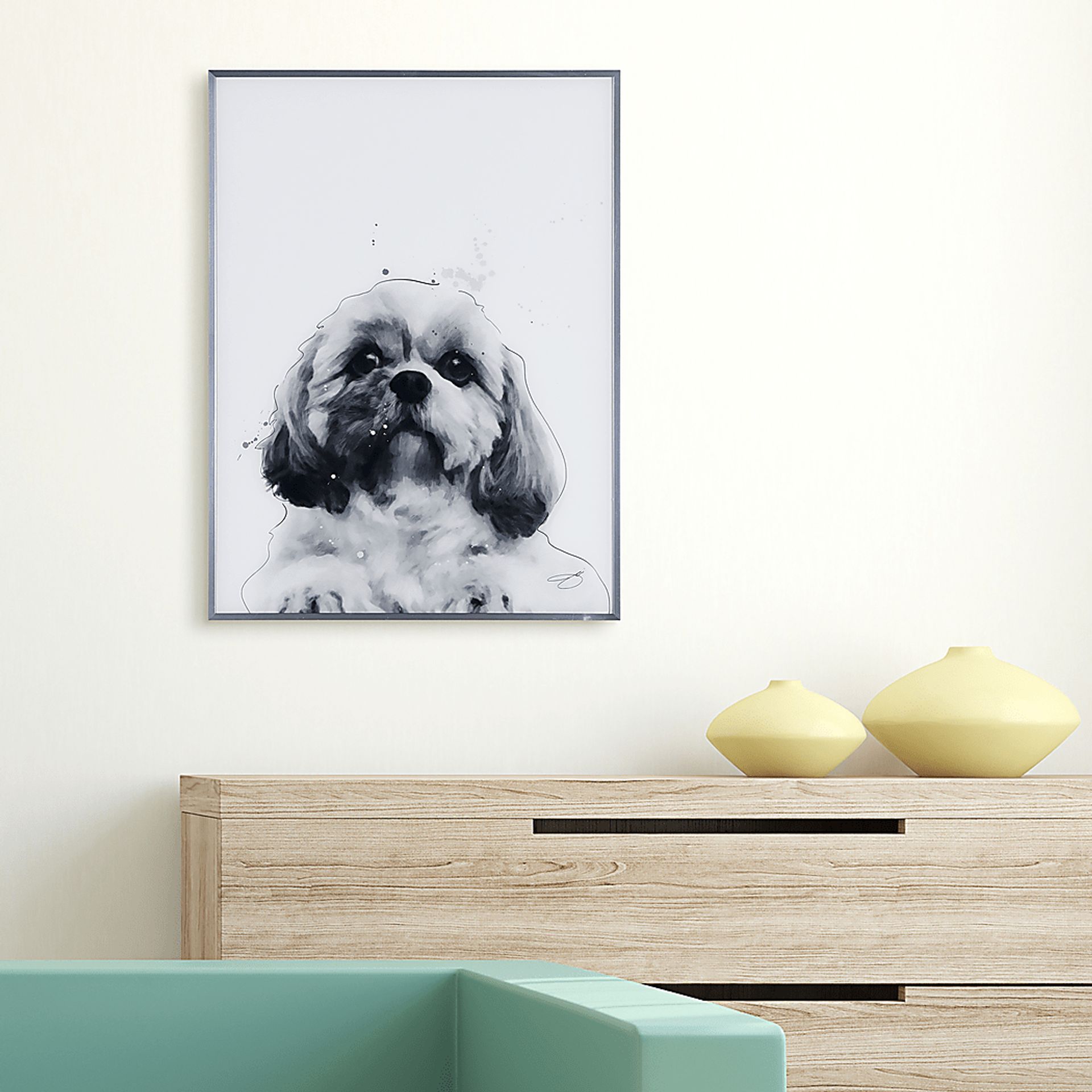 Kids Shih-Tzu Pup Black Wall Art - Image 6