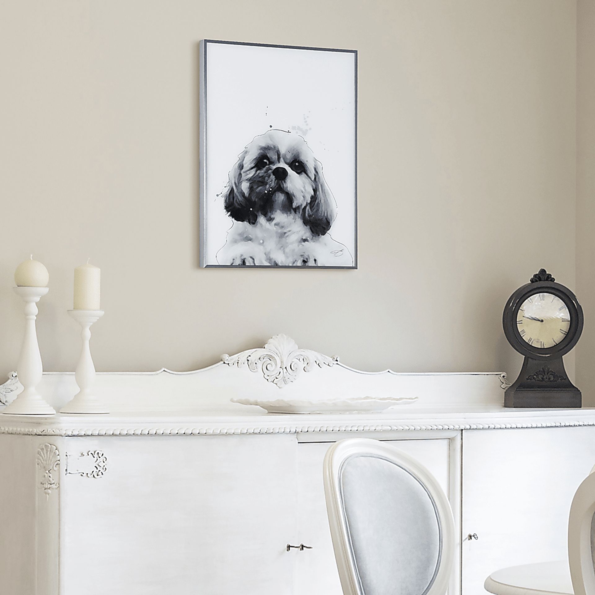 Kids Shih-Tzu Pup Black Wall Art - Image 7