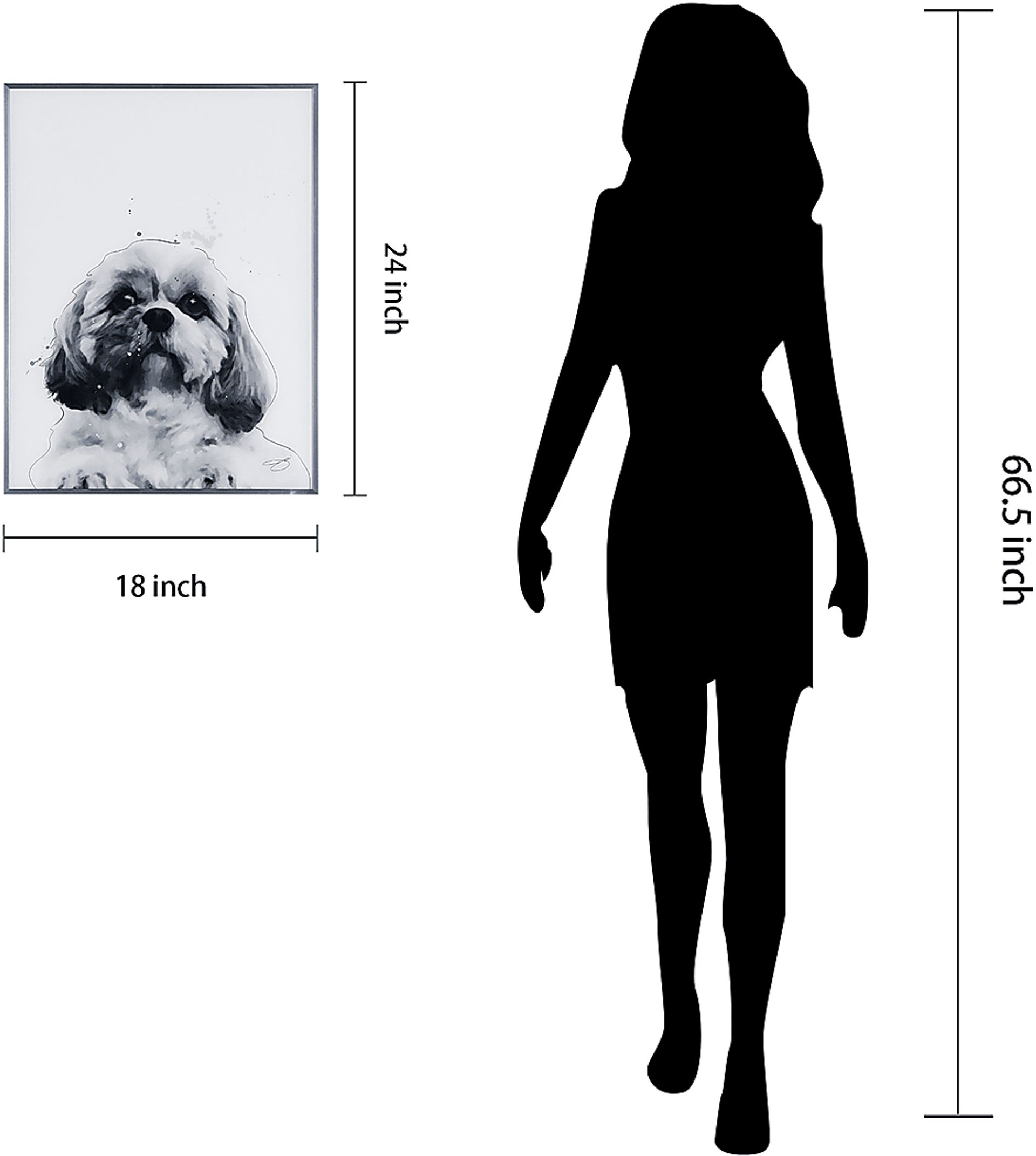 Kids Shih-Tzu Pup Black Wall Art - Image 8
