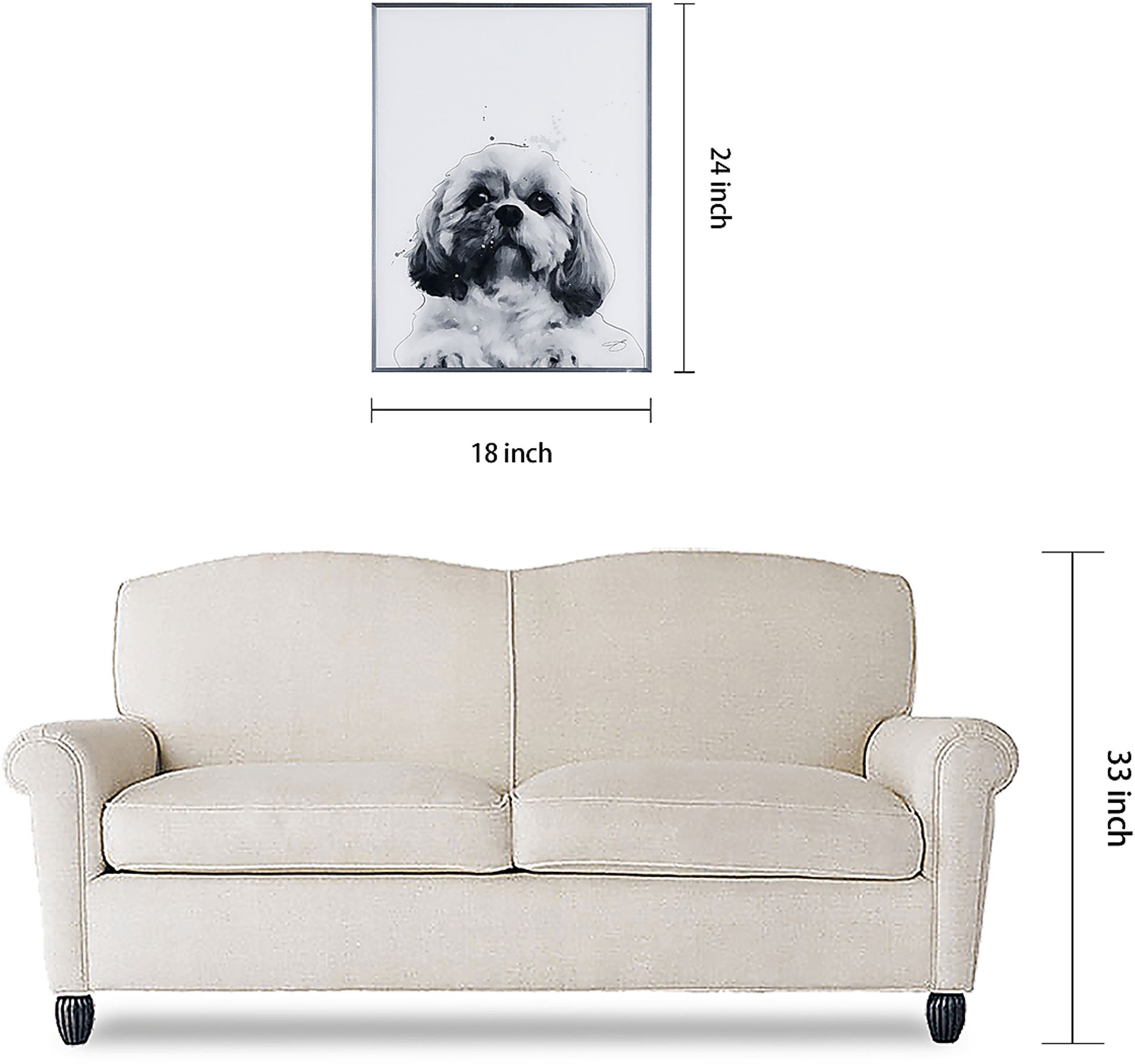 Kids Shih-Tzu Pup Black Wall Art - Image 9