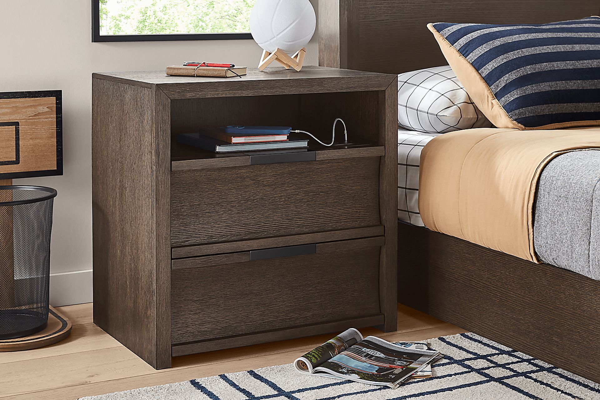 Kids Sierra Summit Brown Oak Nightstand - Image 3