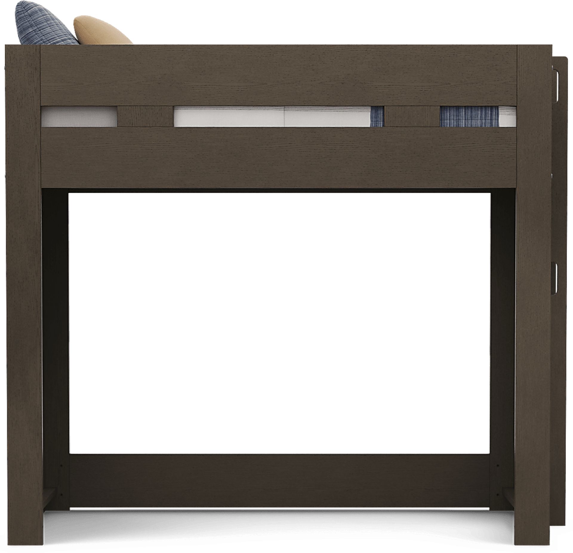 Kids Sierra Summit Brown Oak Twin Loft Bed with 1 Closed End Panel - Image 3