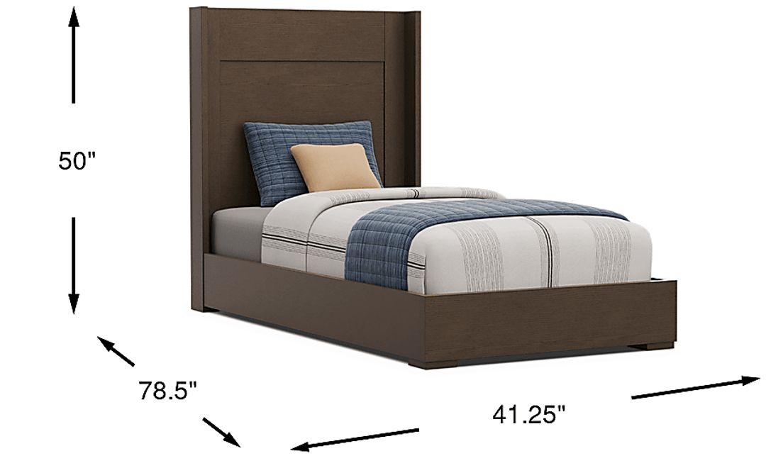 Kids Sierra Summit Brown Oak Twin Panel Bed