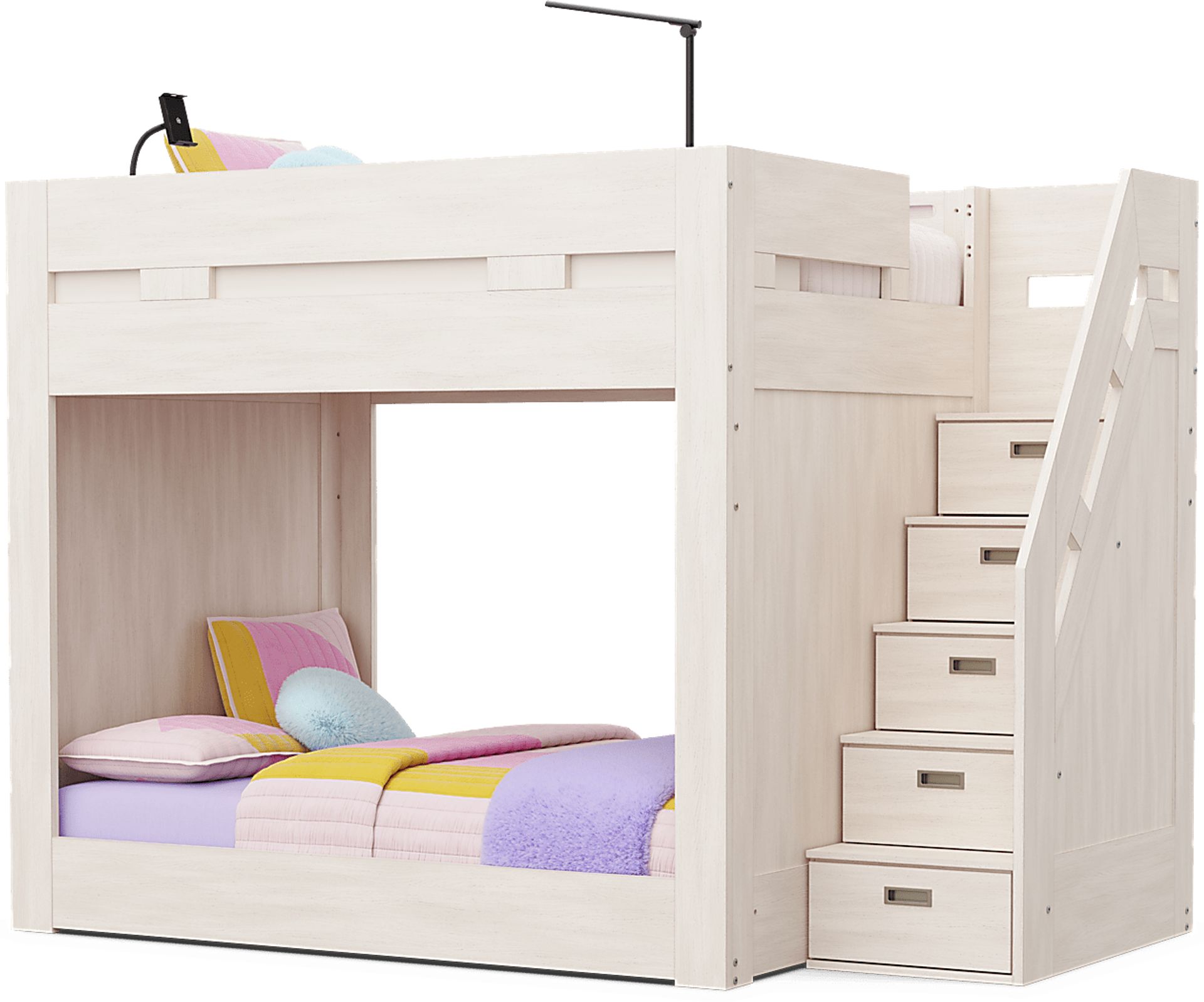 Kids Sierra Summit Linen Twin / Full Step Bunk with Console - Image 4